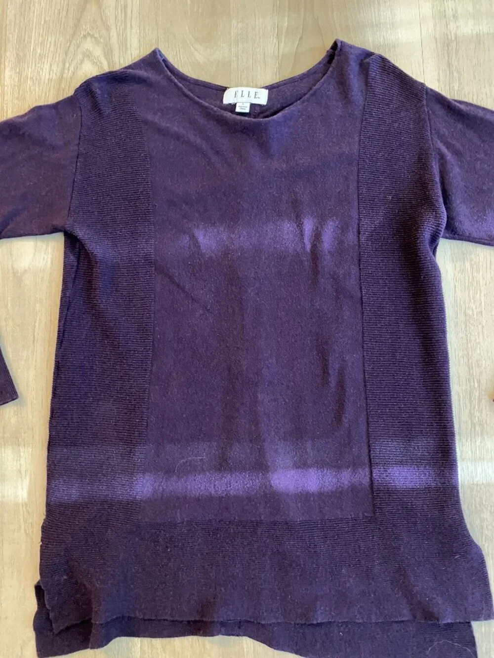 Purple Sweater Bow Back Detail Size L Soft Knit Feminine Peekaboo Bows - Elle